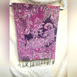 Jedzbel Reversible Pashmina Scarf – Gold, Pink, Green & Black